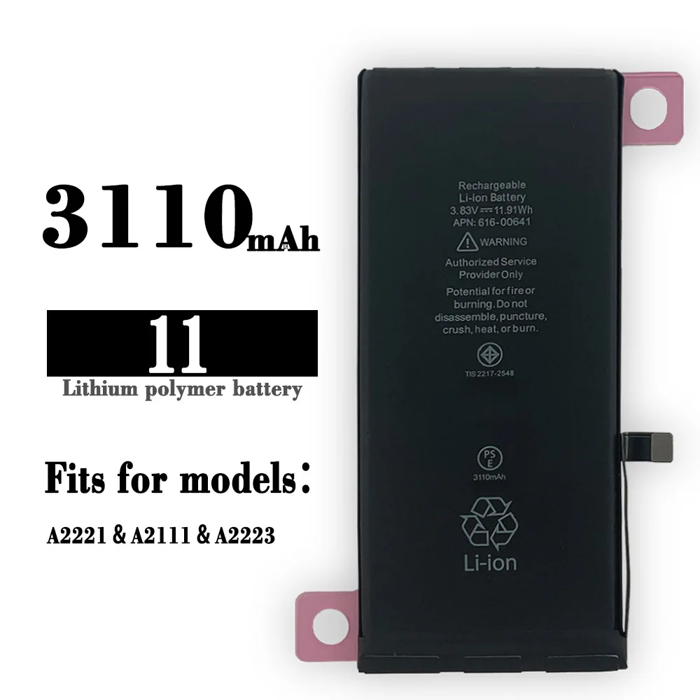 

High Quality Replacement Battery For IPhone 11 Mobile Phone A2221 A2111 A2223 3110mAh Internal Li-ion Batteries