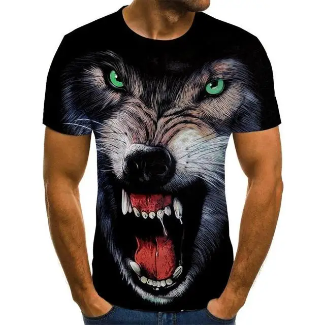 2022 Men and Women Casual Hip-hop 3D Printing Animal/anime Sleeve Round Neck T-shirt 3D Pattern Hip-hop Personality T-shirt cool t shirts T-Shirts