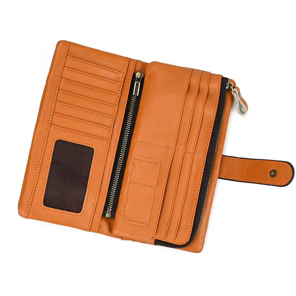Snap Design Wallet Retro Father's Wallet with Rfid Waterproof Organizer Multiple Card Slots for Men Faux Leather