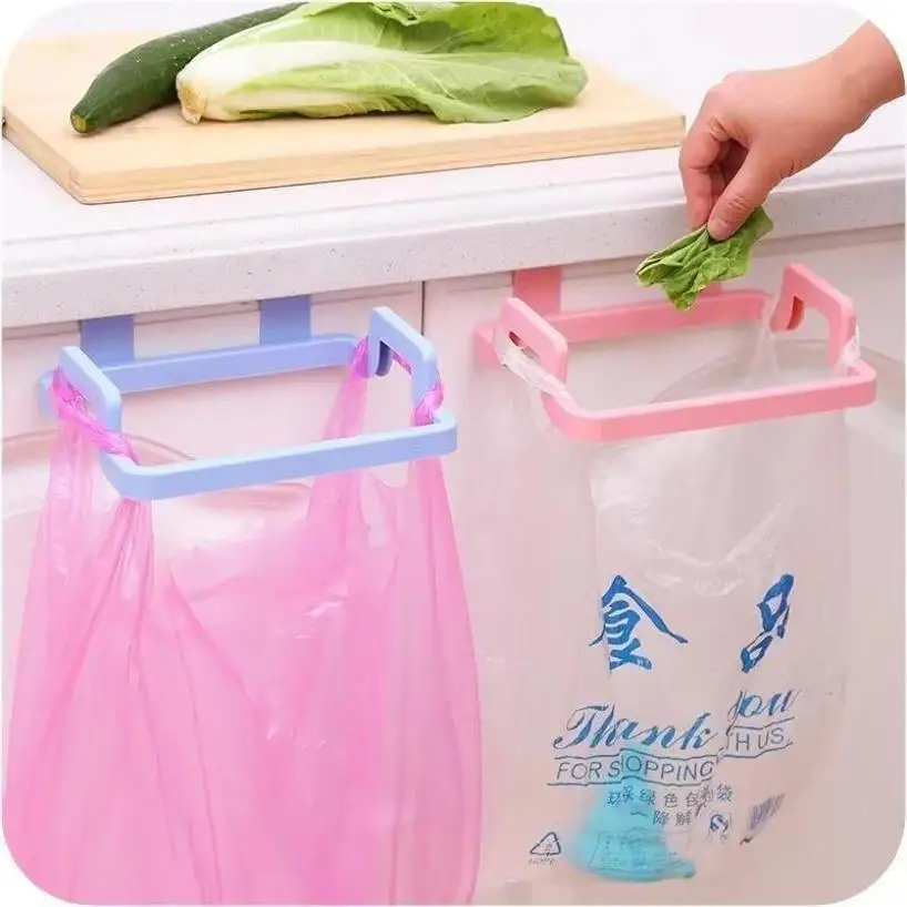 1 Pcs Garbage Bag Holder Kitchen Cabinet Door Hanging Plastic Cloth Holder Home Storage Plastic Garbage Bag Holder