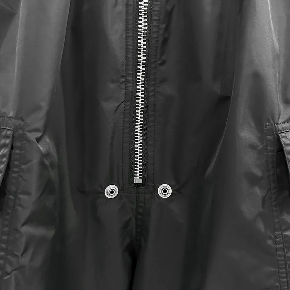 High Street Men's Shorts Black Solid Rick Casual Shorts Drawstring Cotton Pants for Man Streetwear Men's Clothing