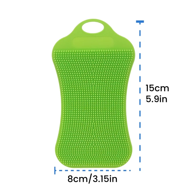 Brosse éponge en Silicone, 3 pièces, Pot, casserole, plat, tampon à récurer, chiffons de nettoyage, brosses de lavage des fruits, outil de nettoyage d'éponge de cuisine 5