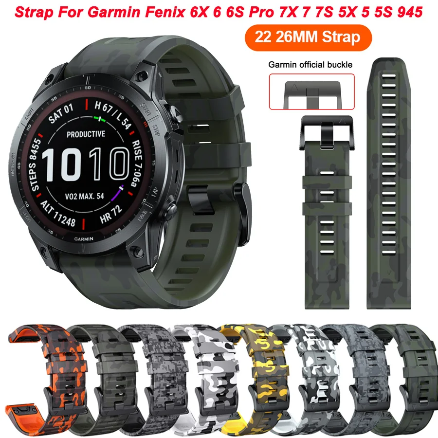 

Ремешок для смарт-часов Garmin Fenix 7X 7 Pro Solar 6X 6 5X 5 5S Plus 3HR 945 965 MARQ Epix Gen 2, 22 мм 26 мм
