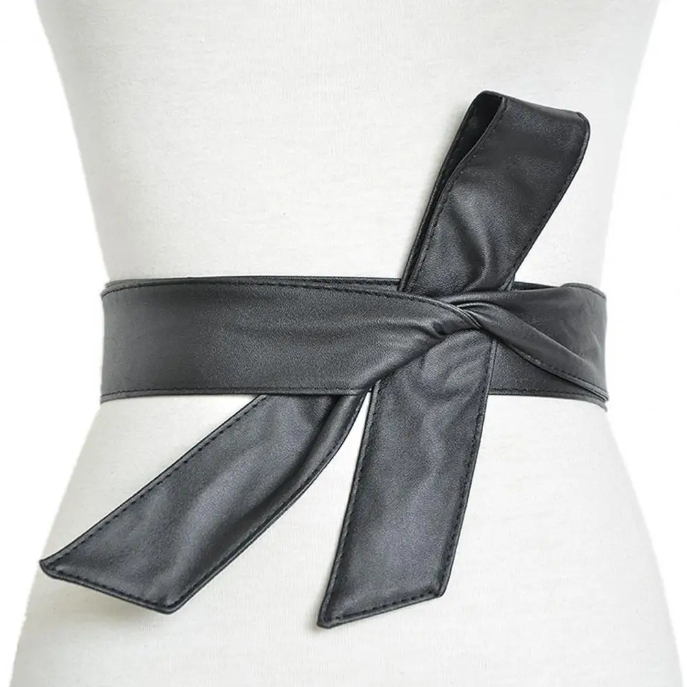 

Trendy Waist Belt Wide Firm Stitching Women Belt Faux Leather Women Belt