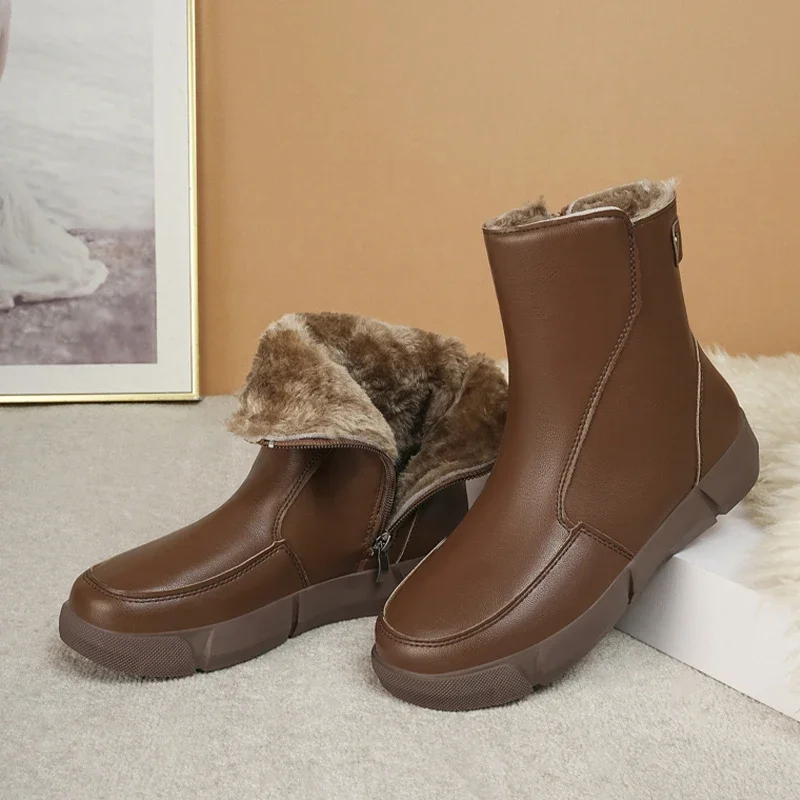 

Зимние Теплые ботильоны для снежной погоды, женская обувь из короткого плюша, дизайнерские ботинки челси на платформе 2024, новые повседневные женские ботинки из хлопка