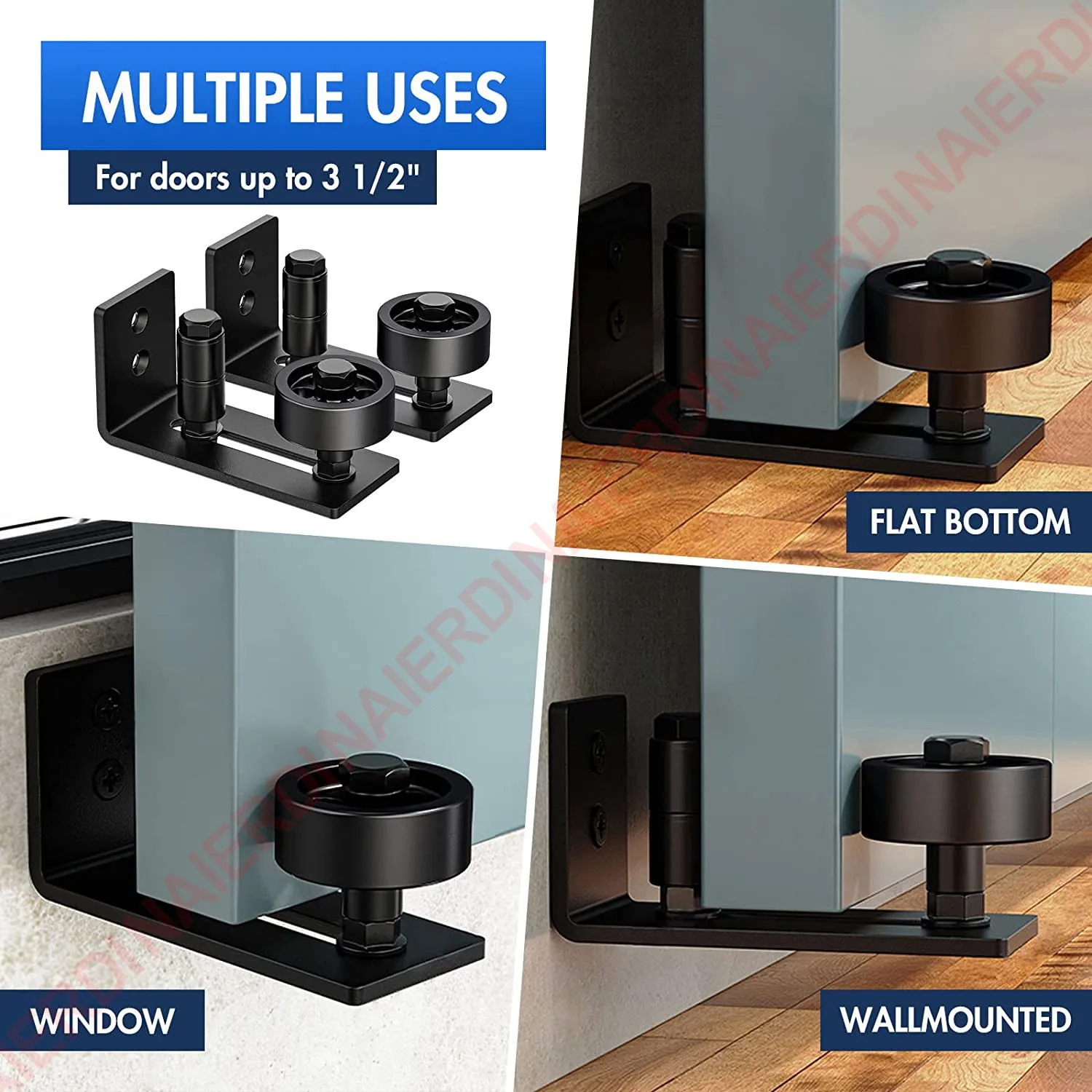 Black Barn Door Floor Guide Sliding Door Slides Rails 8 Setup Options for DIY Barn Adjustable Floor Guide Roller sliding door roller sliding door pulley
