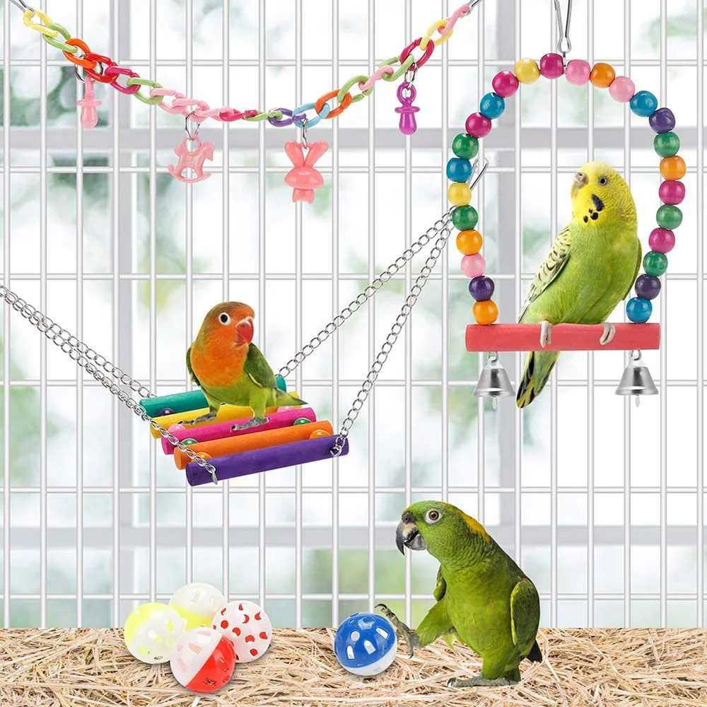 11Pcs Bird Cage Toys 5