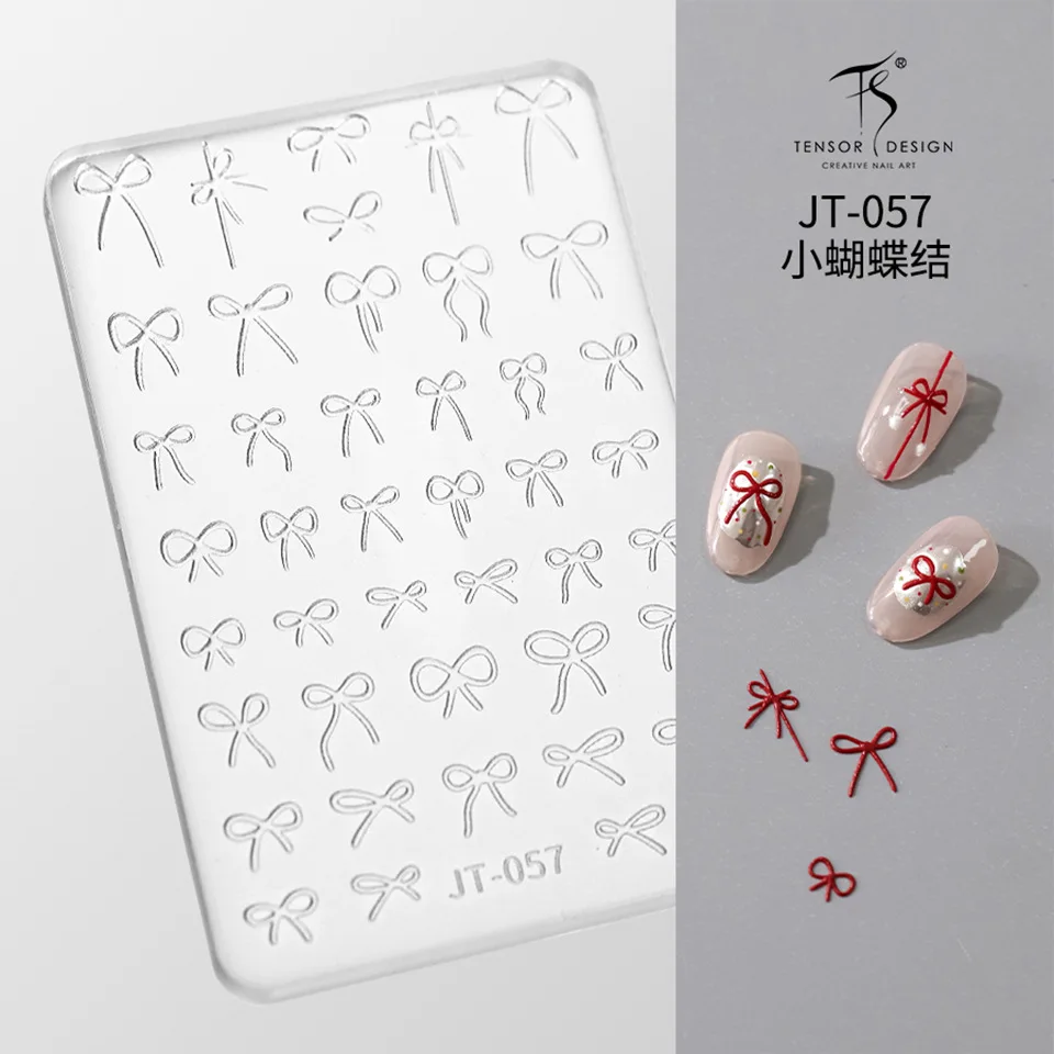 Lovely Bowknot 3D Reliefs Silicone Nail Accessories Butterfly Rose Feather Lace Pattern Manicure Carving Mold Mould DIY Template 5