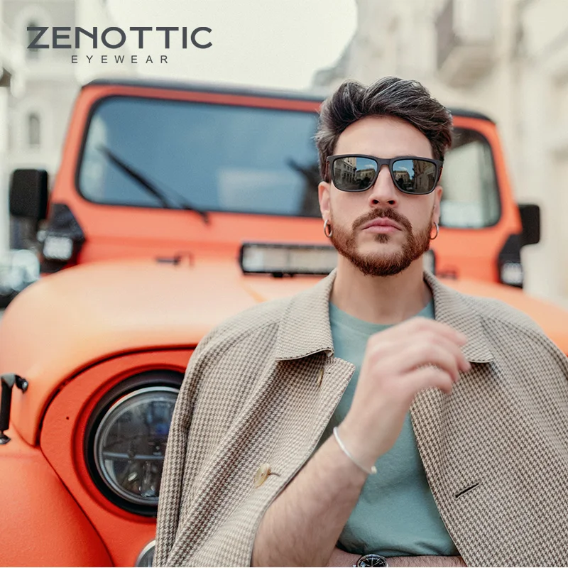 ZENOTTIC Square Polarized Sunglasses Men Shades Lightweight TR90