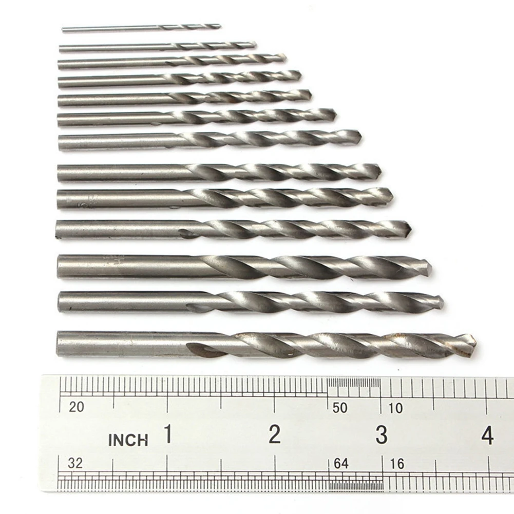 13pcs 라운드 생 드릴 비트 1.5-6.5mm HSS 구멍 커터 비트 드릴링 금속 목재 전기 드릴 액세서리 세트