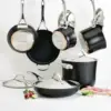 Nouvelle Copper Hard Anodized Nonstick Pots and Pans, Cookware Set (11 Piece), Onyx 2