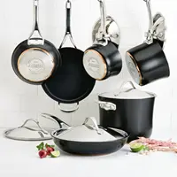 Nouvelle Copper Hard Anodized Nonstick Pots and Pans, Cookware Set (11 Piece), Onyx 2