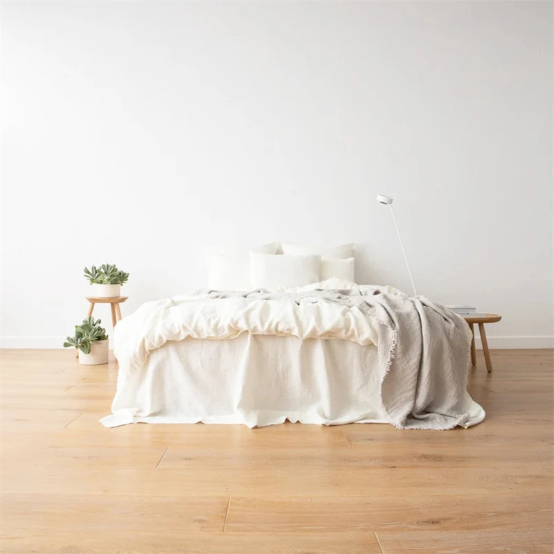 Duvet Cover Set 100% Pure Linen Feel Super Soft Comfortable Chic Soft 3 PCs Home Bedding Set King Quilt Cover And Pillowcases 4