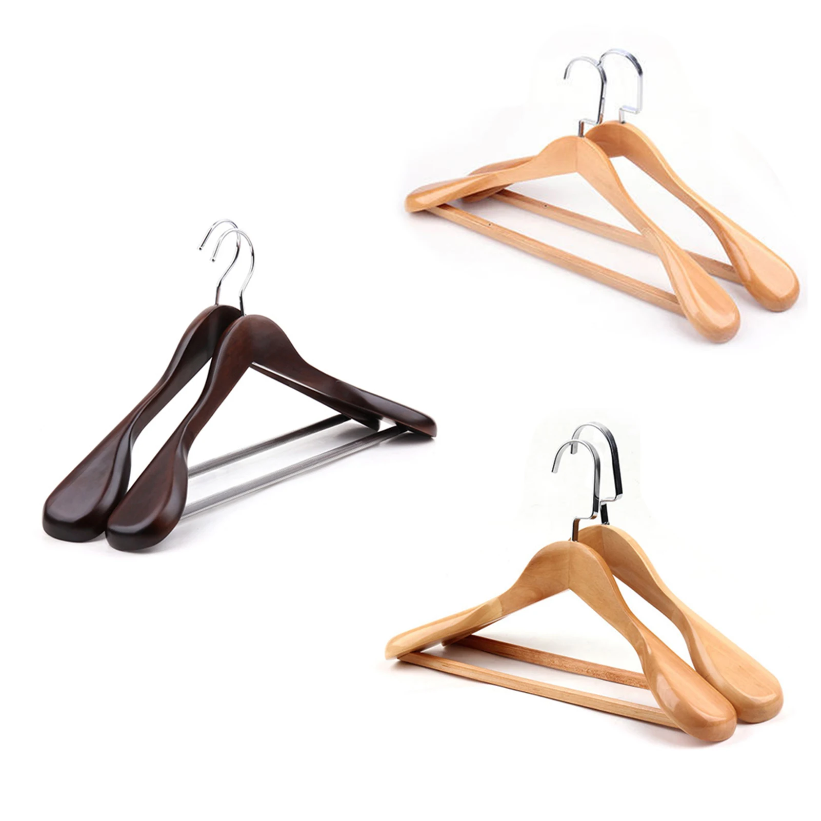 4pcs Solid Wood Haners Wide Shoulders Coat Haners Wooden Non Slip Suit Pants Clothes For Closet Warrobes Ogazer clothes hanger storage hanger