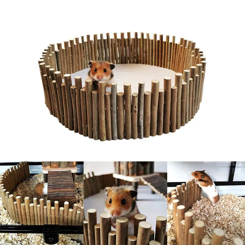 Hamster Wooden Fence Wood Ladder Bridge Toy Hideout Ladder Pet Tooth Cleaning Molar Toys Small Animals Pet Accessories small pet tunnel hamster cage tunnel hamster toy maze small pet molar sticks