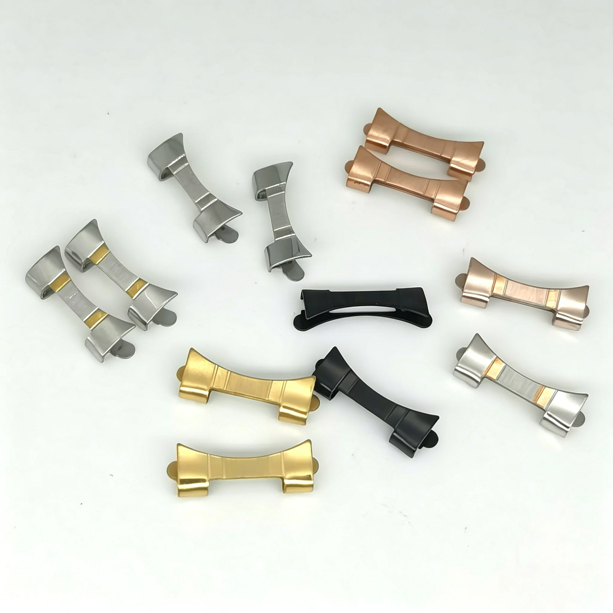 Curved End Stainless Steel Watch Strap Connector Adapter
