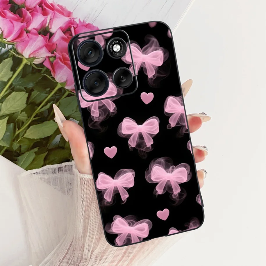 Stylish Bowknot Flower Soft Silicone Phone Case