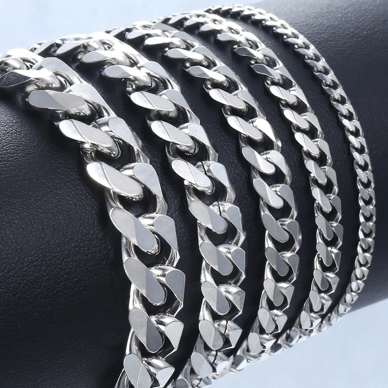 Trendy Cuban Chain Men Bracelet Classic Stainless Steel 3