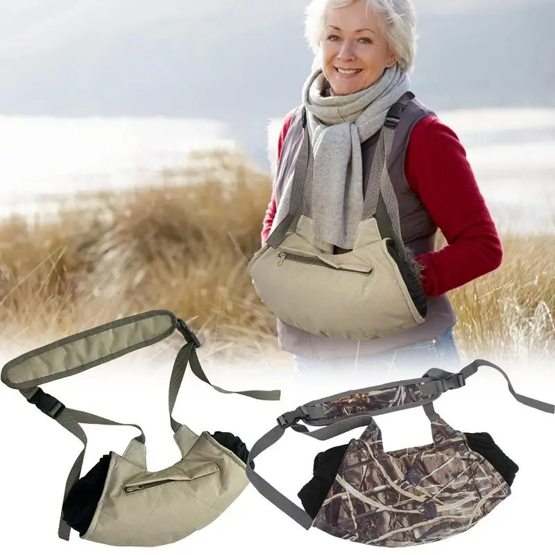 Scaldamani Manicotto Freddo Riscaldamento Rapido Guanto Termico Marsupio Per Caccia Outdoor Camouflage Shelly Cotton Insulation
