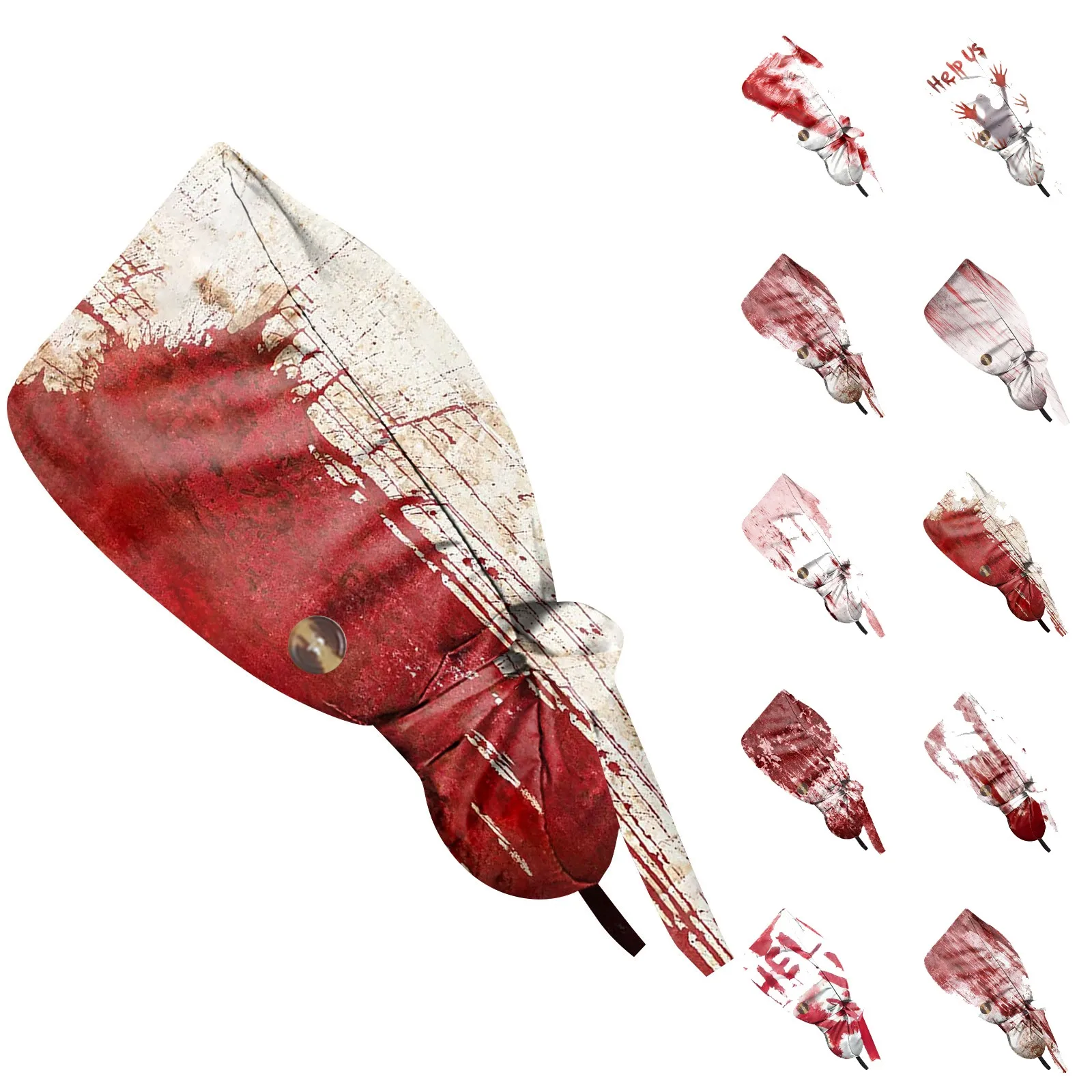 Halloween Print Surgical Caps Woman And Man Medical Scrubs Cap Skull Print Surgery Cap Shop Lab Beauty Work Accessories