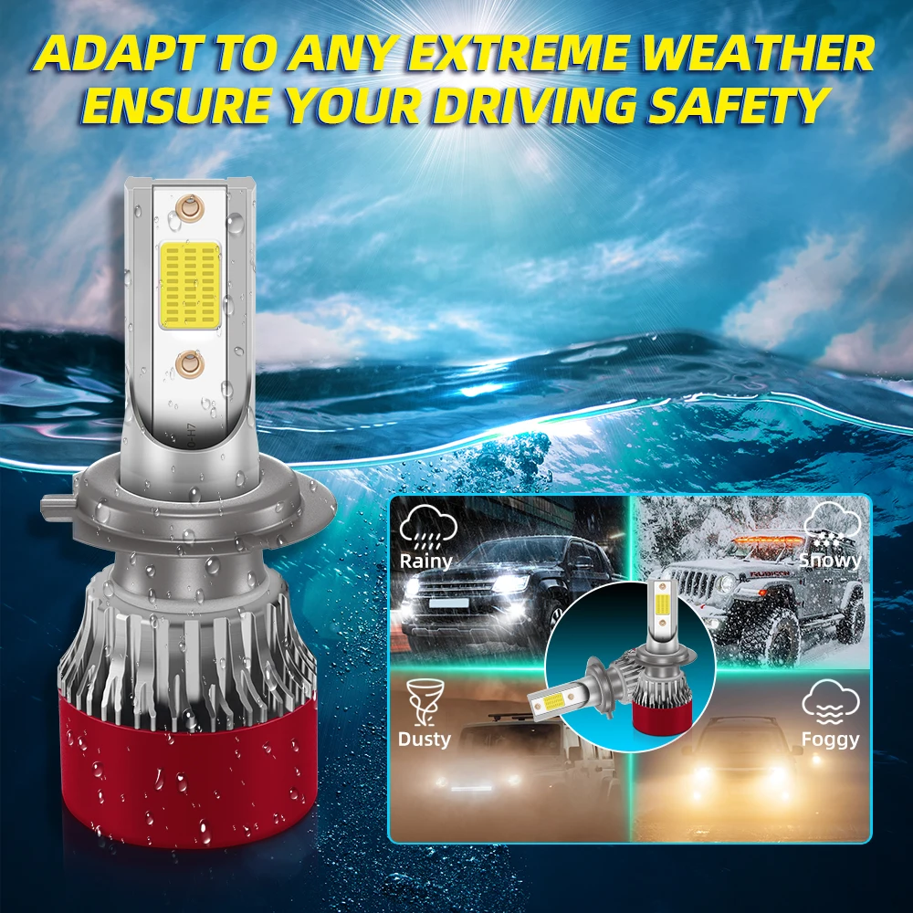 2x Super Bright H4 H7 Led Bulbs 30000LM H13 9007 Car Headlight Motorcycle H1 H8 H9 H11 Auto Fog Lamps 9005 9006 HB3 HB4 9145 H10