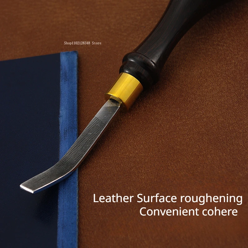 Leather Tool Roughing File Steel Cutter Head Wood Handle DIY Belt Surface Grinding Rough Treatment/easy Bonding Leather Tool leather tool