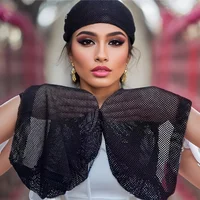 Simple black bottom cap breathable mesh eye cap elastic hair cap women easy to carry Muslim women Ramadan bottom hijabs