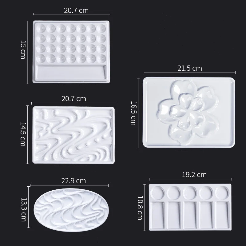 High Quality Imitation Ceramic Artist Paint Palette For Oil Watercolour Empty Painting Pallet Drawing Art Supplies