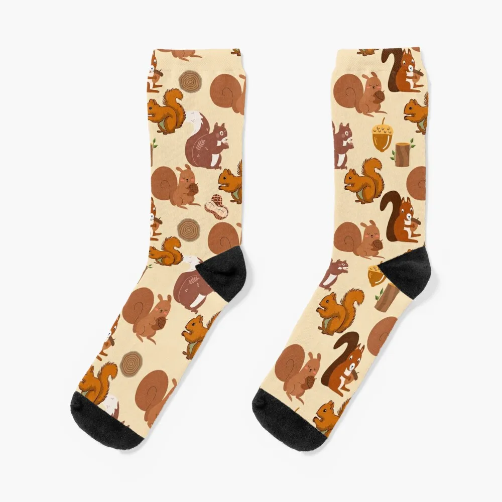 

Squirrel Themed Pattern Socks set cycling Men Socks Women's