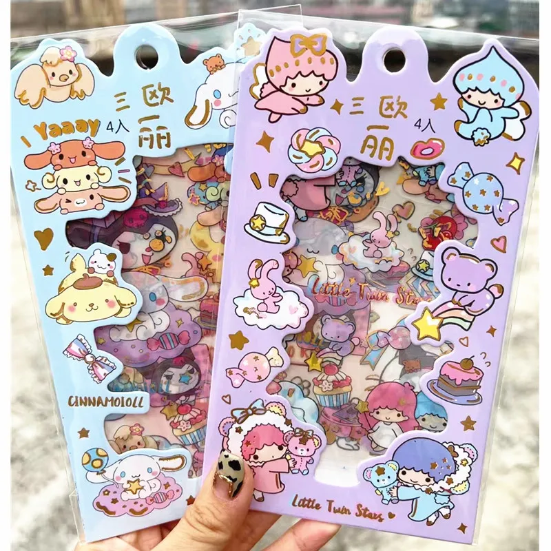 

24 шт. Sanrio Мультяшные наклейки Kawaii Kuromi Cinnamoroll ручная наклейка Diy декоративные наклейки оптом