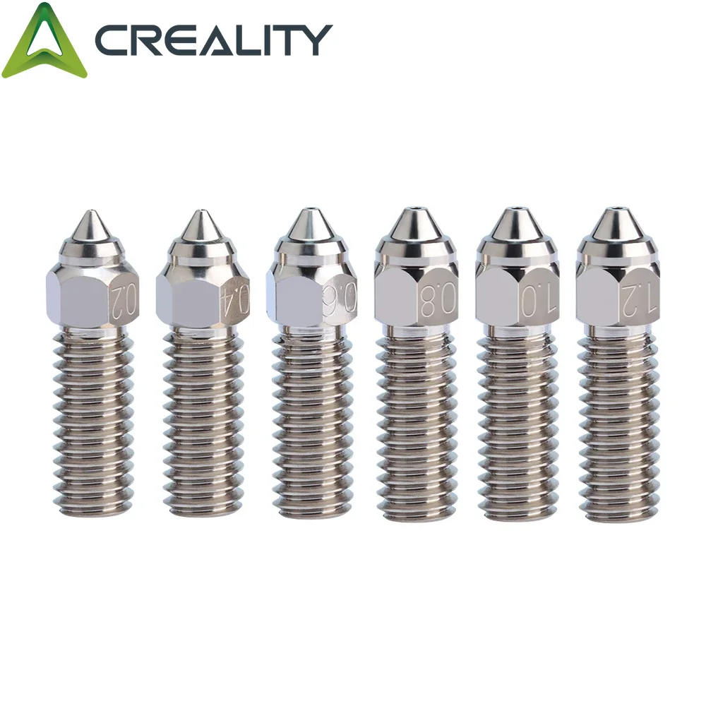 CREALITY K1 깍지 경화 강철 도금 구리 고온 내마모성 3D 프린터, 0.2, 0.4, 0.6, 0.8, 1.0, 1.2mm, 6 개