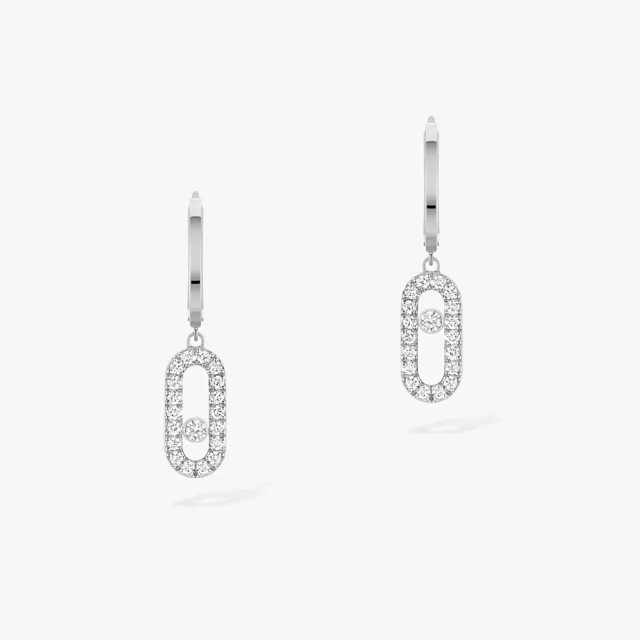 

Luxury Brand Jewelry 925Sterling Silver Fashion Women's Circle Earrings MOVE ROMANE Series Movable Diamond Inlaid Exquisite Gift