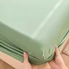100% Cotton Soft Fitted Sheets with Elastic Bands and Pillowcase Non Slip Adjustable Mattress Cover for Single Double King Queen 3