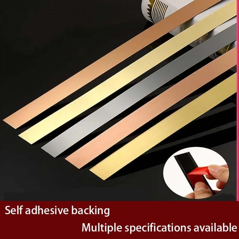 Stainless steel flat rocks plate background wall, suspended ceiling, wall cloth, metal edge strip, titanium alloy self-adhesives