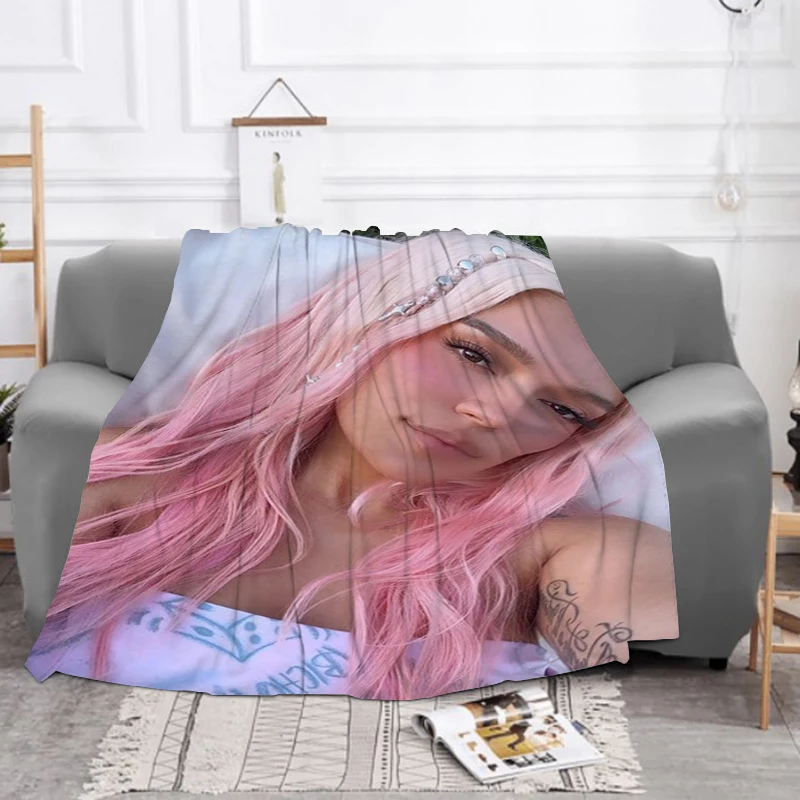 KAROL G Custom Blanket Furry Fluffy Soft Blankets & Throws Winter Warm Throw Sofa Bed Double Decorative Anime Fleece Kid's Child 3