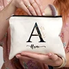 Minimalist Style Name Custom Makeup Bag Personalized Gift for Friends Sister Daughter Bridesmaid Cosmetic Kit Women Toiletry Bag 4