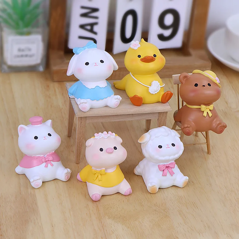 

Cat Car Interior Pig Rabbit Creative Office Desktop Ornaments Decoration Car Dashboard Accessories Car Accessories Interior