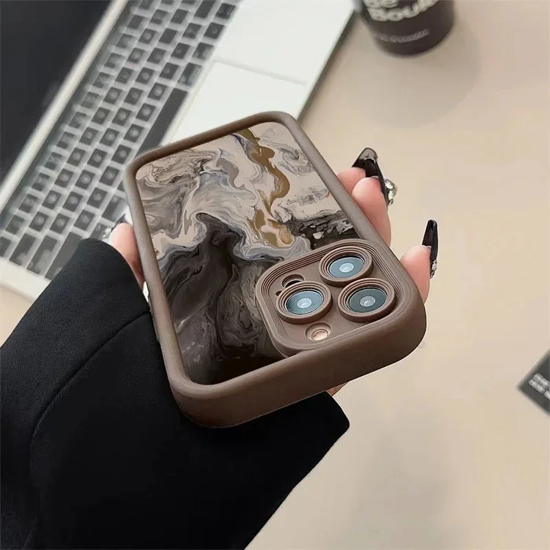 Elegant Black Gradient Watercolor Shockproof Silicone Phone Case