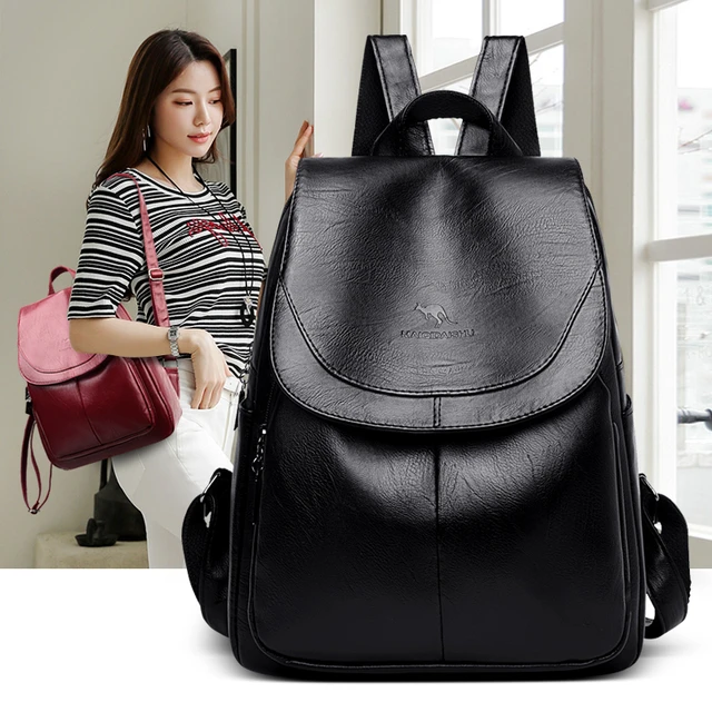 Women High Quality Leather Backpacks Vintage Female Shoulder Bag Sac A Dos  Travel Ladies Bagpack Mochilas School Bags for Girls - AliExpress