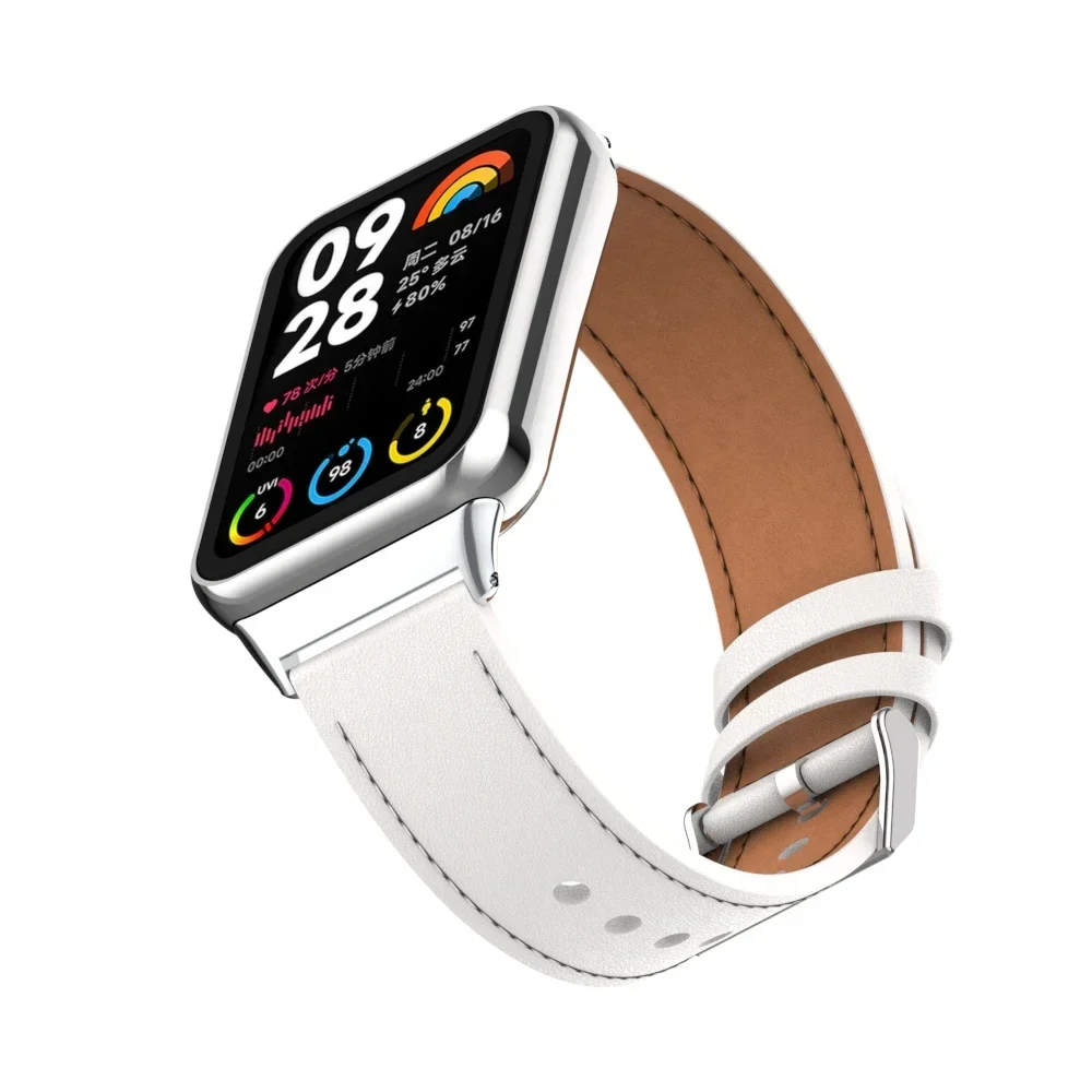 Premium Leather Strap Bracelet Watchband Accessory with Metal Replacement Belt