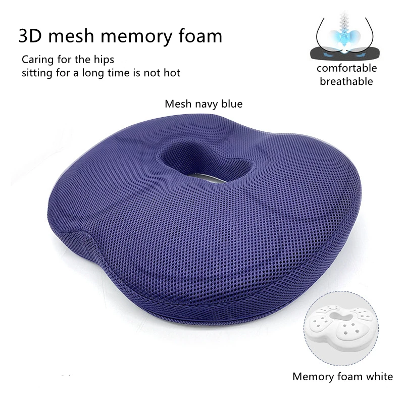3D Orthopedic Seat Cushion Memory Foam Breathable Office Cushion Tailbone Waist Pain Relief Protect Lumbar Cushion Home Car Seat