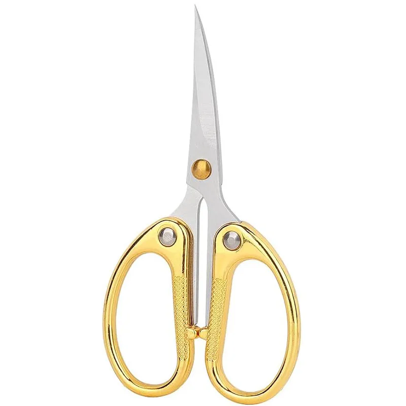 Sewing Scissors 4.5" All Stainless Steel Embroidery Scissors With Curved Tip For Sewing Craft Shear For DIY Art Work