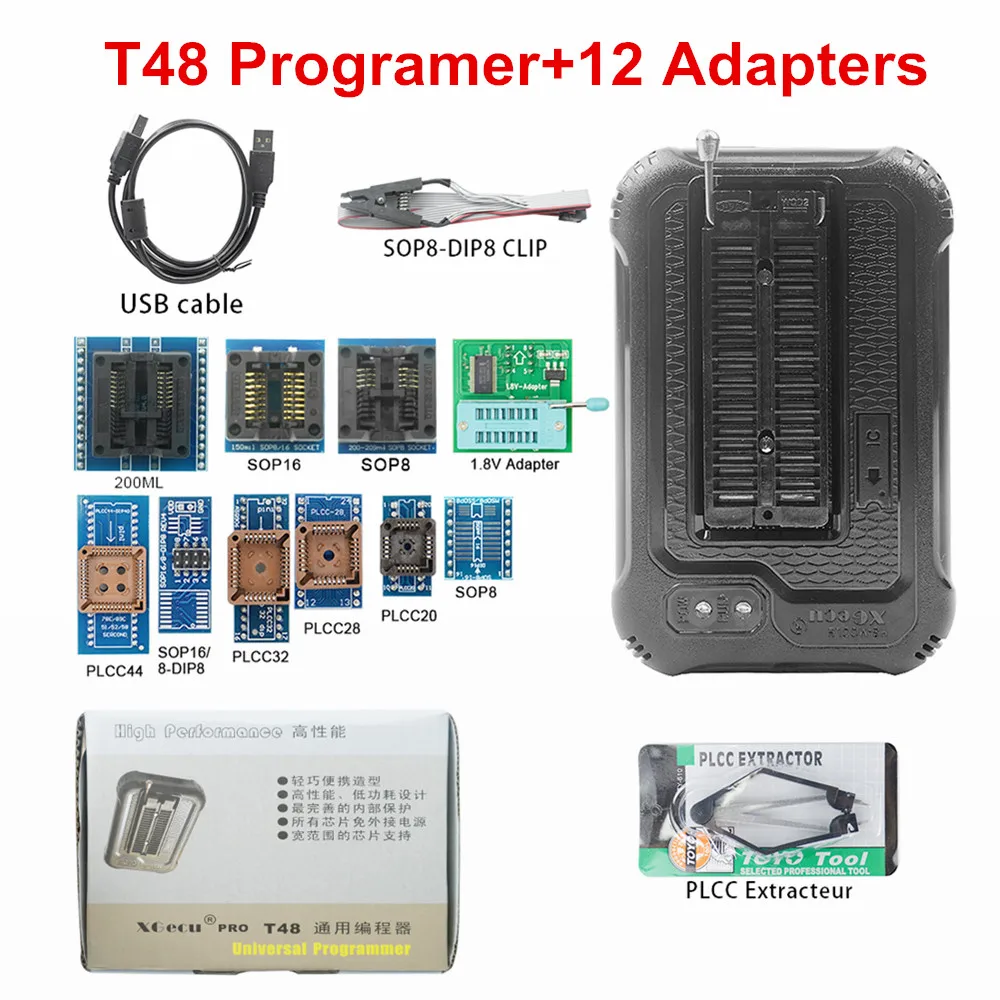 XGECU T48/TL866II Plus Universal Programmer + Full Adapters