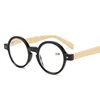 Round Blue Light Blocking Reading Glasses for Women Men Vintage Bamboo Legs Hyperopia Presbyopia diopter +1.0 +1.5 +2.0 +2.5 +3 4
