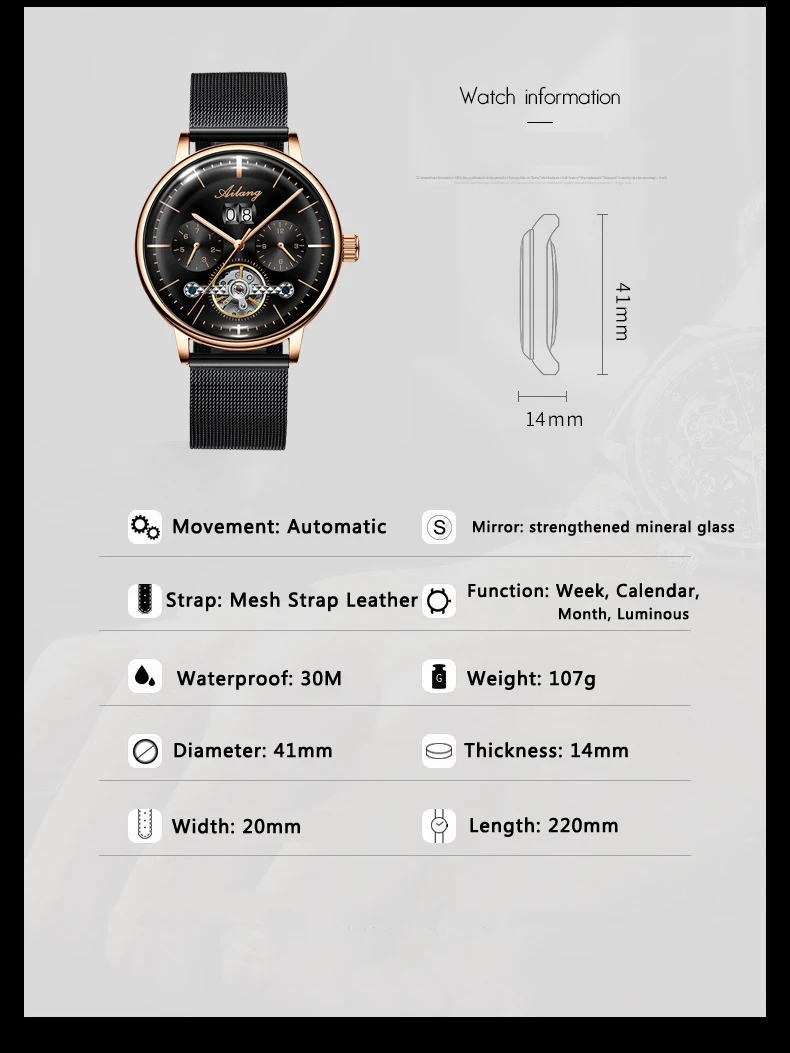 AILANG Orologio meccanico automatico scheletrato da uomo con tourbillon nero Orologio da uomo completamente in acciaio Orologio da uomo a carica automatica Relogio Masculino_voghion.com
