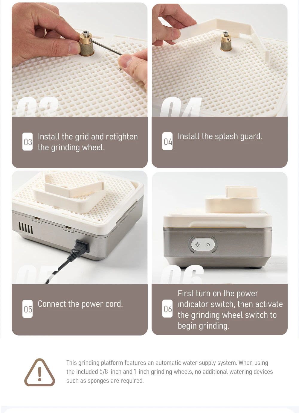 Dual-Layer Grinder 220V 4200RPM Diamond Water Grinding Table Self-Supply Water G