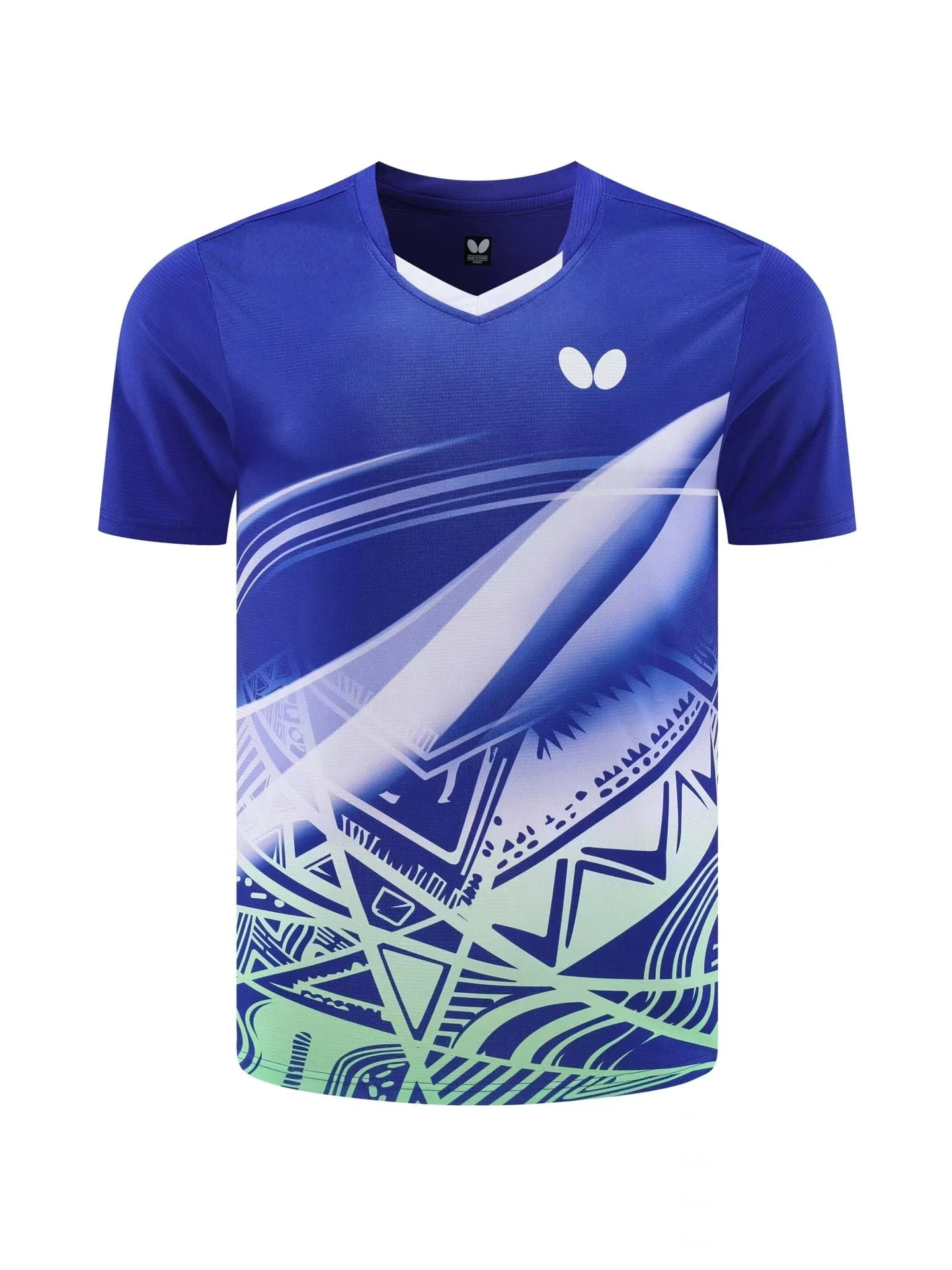 table tennis clothes for men and women quick drying breathable light tennis T-shirt team printed pattern and