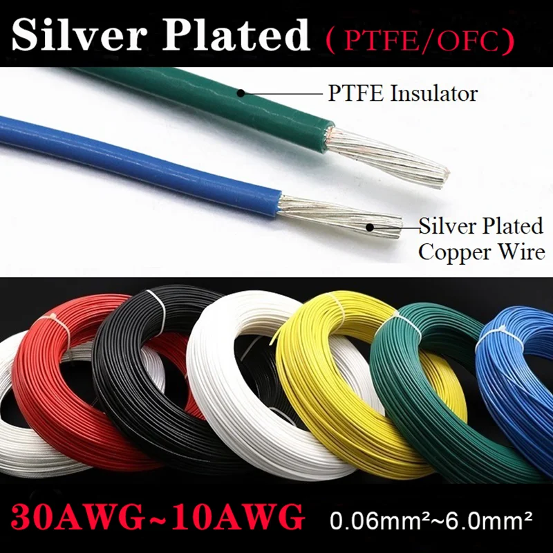 Silver Plated Copper Speaker Cable Ptfe Cable Silver Plated Silver