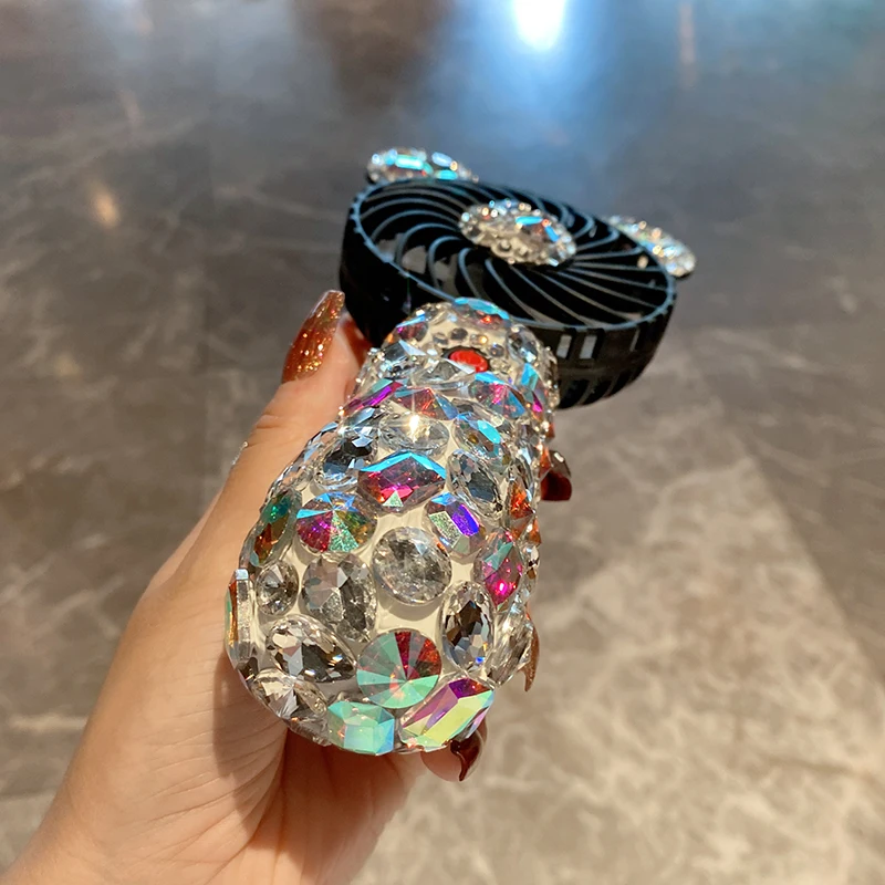 Portable Electric Fan with Rhinestones.