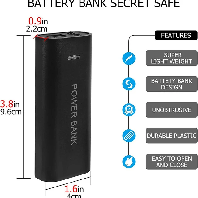 Money Safe Box Key Cash Hidden Storage Creative Fake Power Bank Pill Case Box Container Hiding Spot Prevent Robbers 3